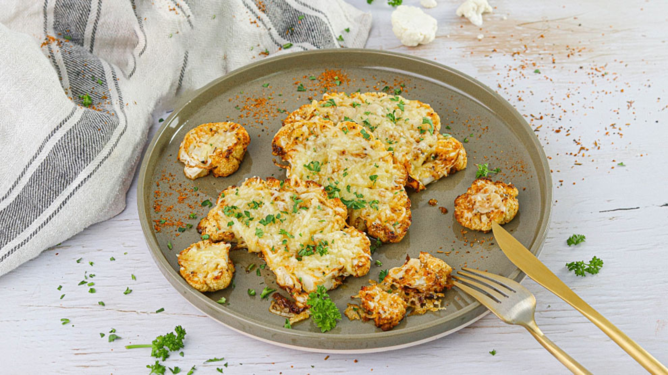 Blumenkohl Steak überbacken