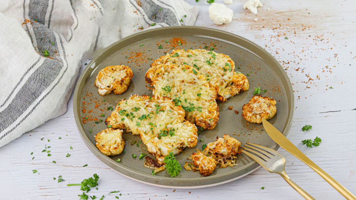 Blumenkohl Steak überbacken