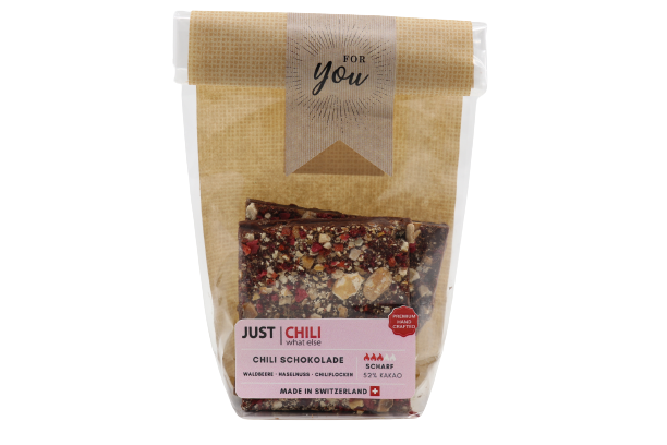 Chili Schokolade - Waldbeere/Haselnüsse - CH